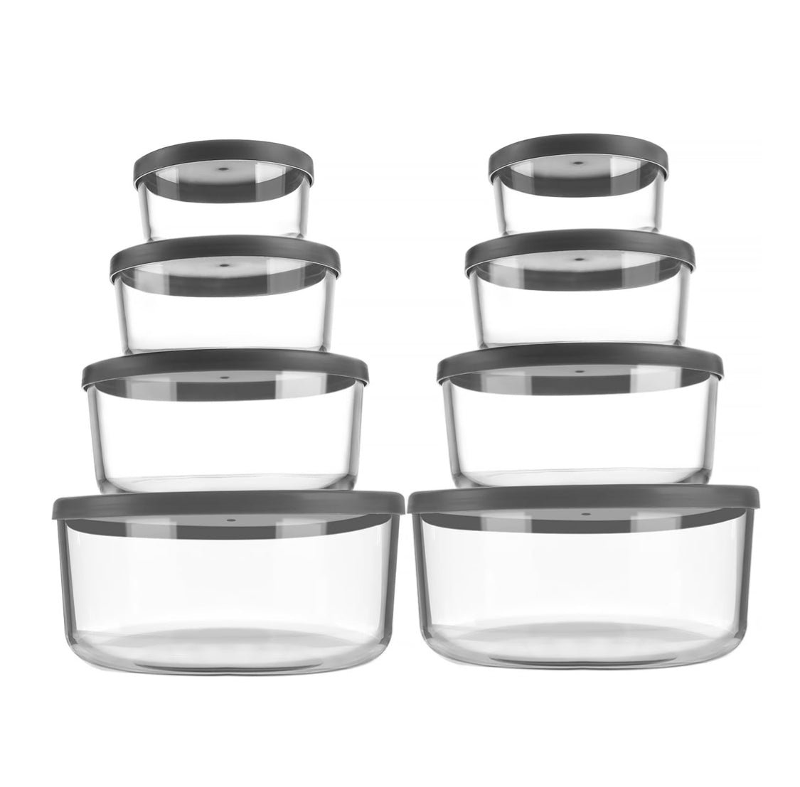 8-Pack Glass Containers Set